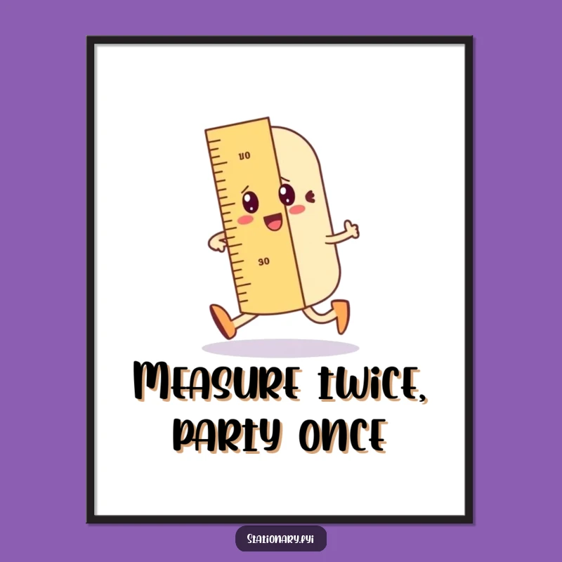 Funny Free Printable Wall Art: Jaunty Ruler Straight Line Art, Downloadable Decor