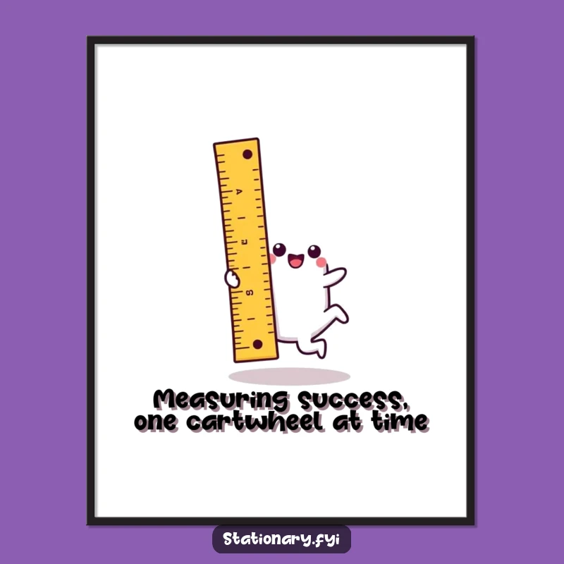 Free Printable Wall Art: Kawaii Ruler Cartwheel, Energetic Downloadable Decor