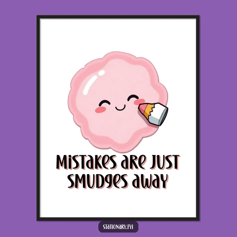 Free Printable Wall Art: Eraser's Silly Smudge - Funny Downloadable Art