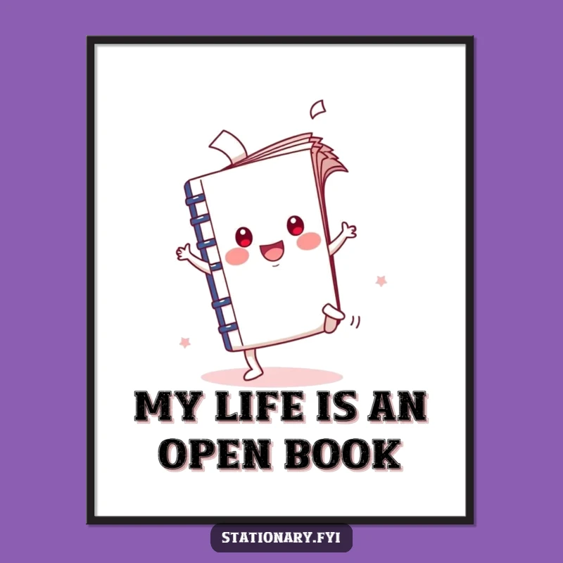 Free Printable Kawaii Notebook Cartwheel Wall Art - Funny Downloadable Decor