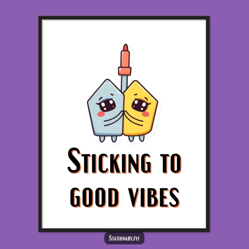 Free Printable Wall Art: Glue Stick Humor Downloadable Decor