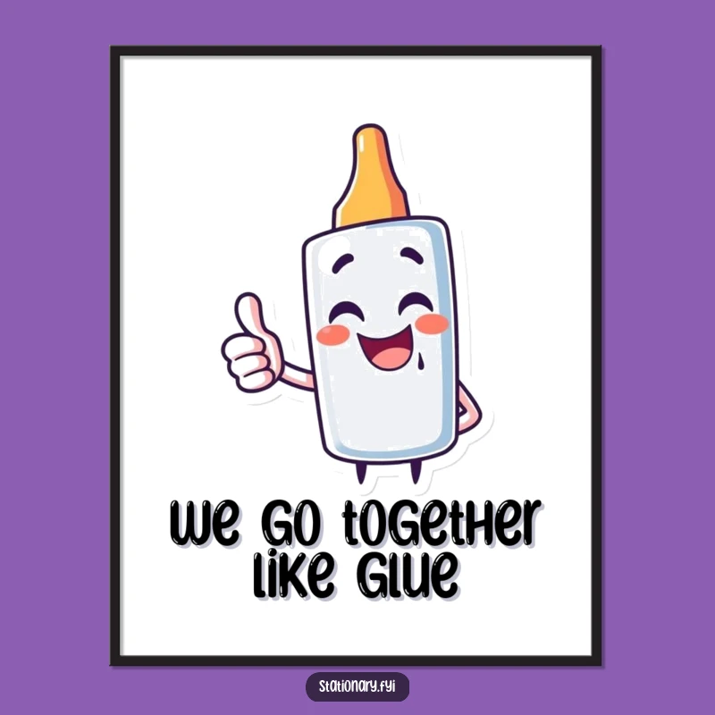Free Printable Glue Stick Wall Art: Funny Downloadable Decor Gift
