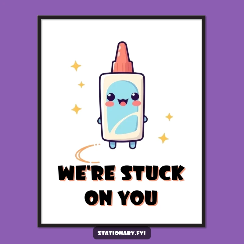 Free Printable Funny Glue Stick Wall Art - Sparkly Downloadable Decor