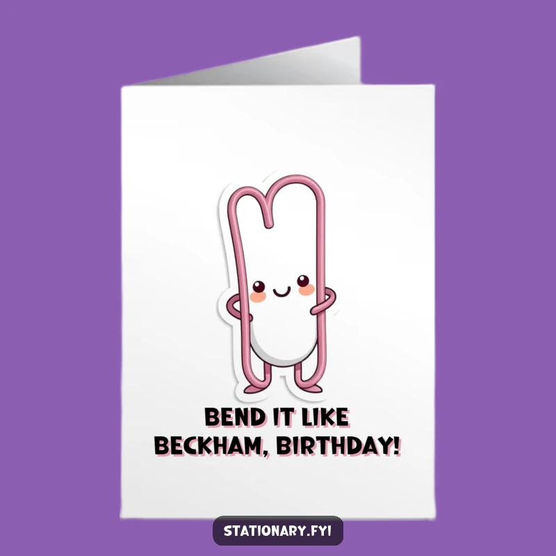 Free Printable Funny Birthday Card: Kawaii Paperclip Bending Hilariously