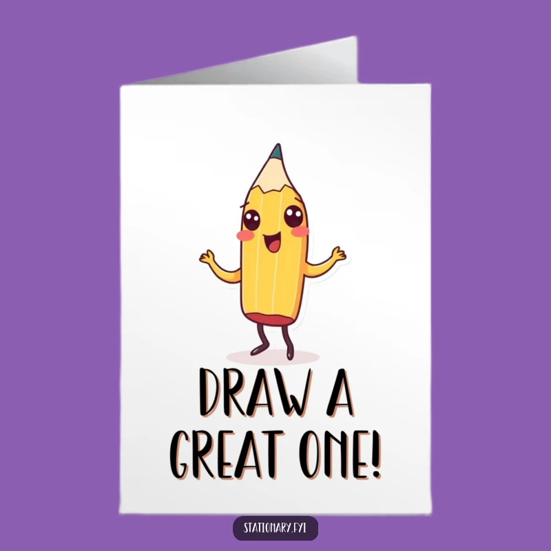 Free Printable Birthday Card: Cheerful Pencil Jigging Fun - Funny Downloadable Card