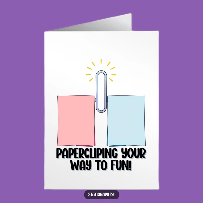 Free Printable Birthday Card: Funny Paperclip Making Connections, Perfect Downloadable Gift