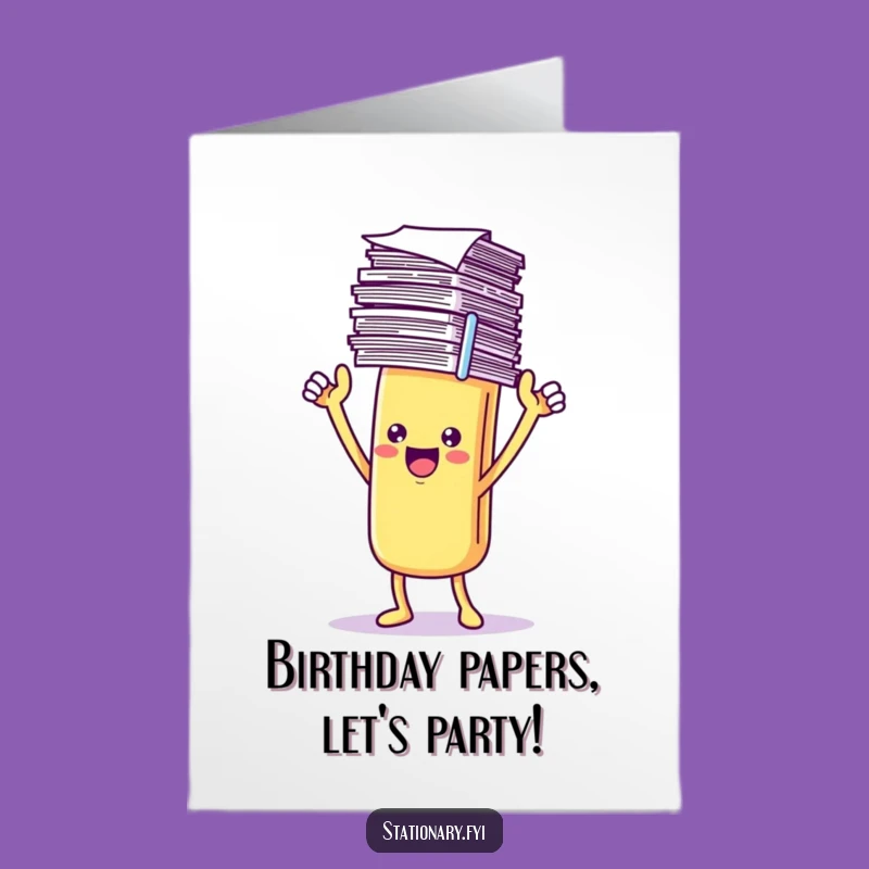 Free Printable Birthday Card: Triumphant Paperclip Pal - Funny Downloadable Gift!
