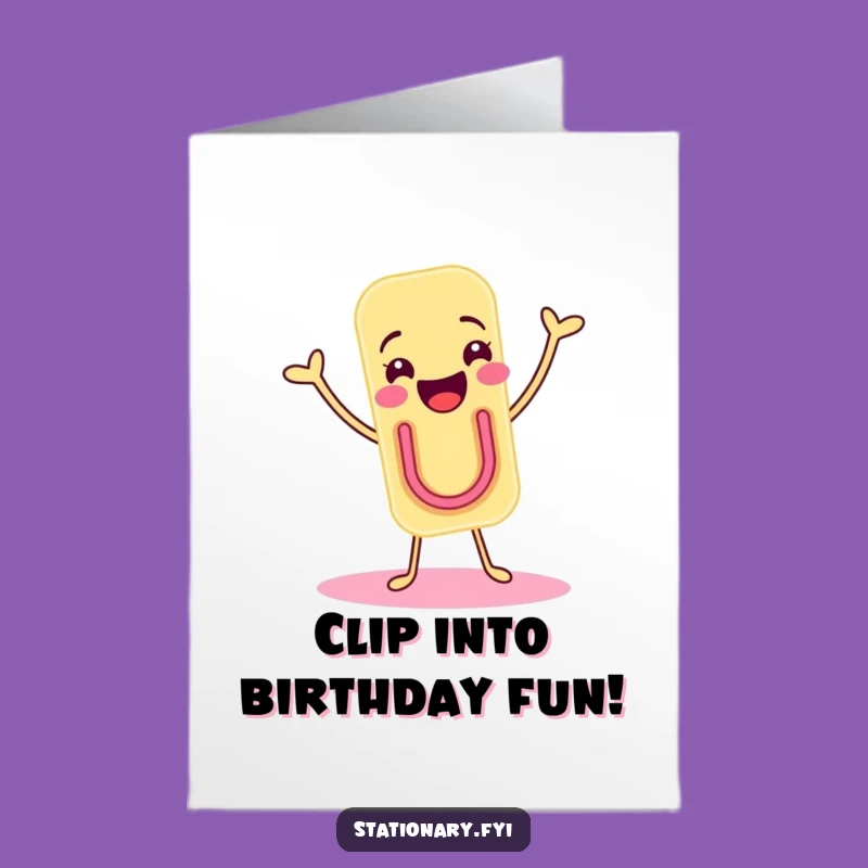 Free Printable Funny Paper Clip Birthday Card - DIY Downloadable Gift for a Lively Celebration