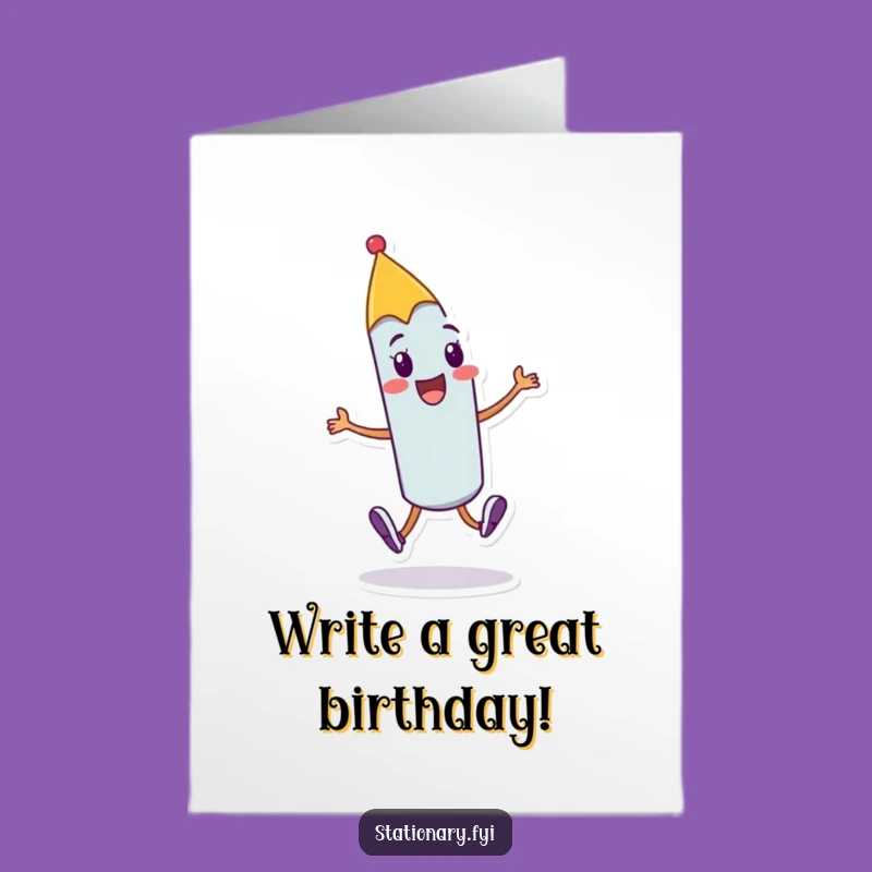 Free Printable Funny Pen Birthday Card - Joyful Skip Humor Downloadable Gift