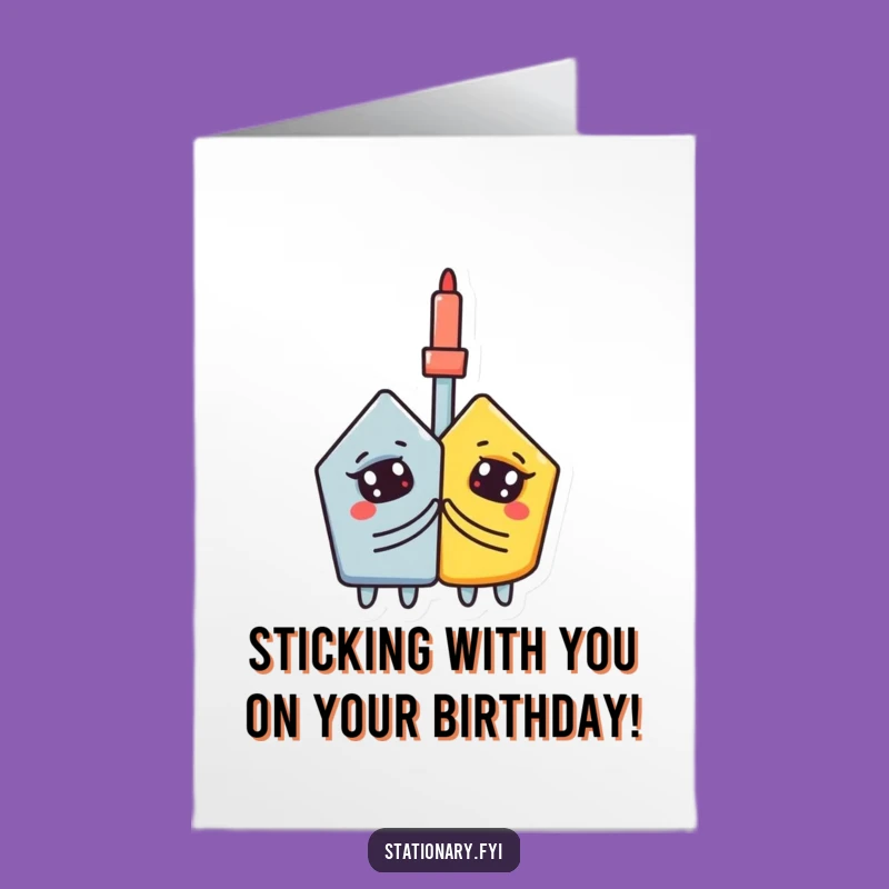 Free Printable Glue Stick Birthday Card: Curious Humor Downloadable Greeting