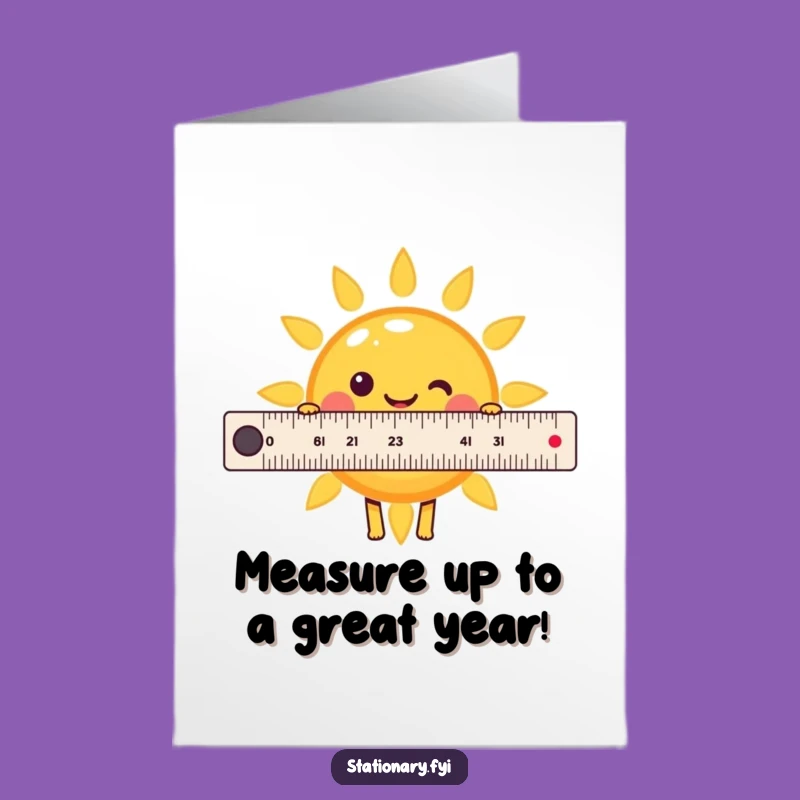 Free Printable Kawaii Ruler Birthday Card - Funny Sunny Downloadable Gift