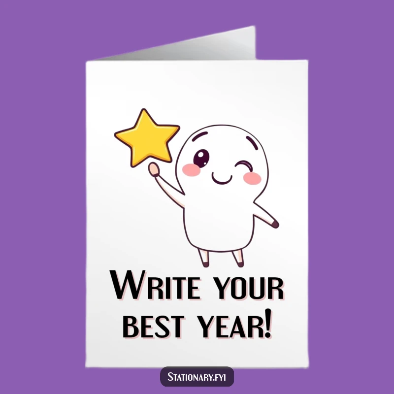 Free Printable Pen Birthday Card: Funny Star Drawing Downloadable Gift