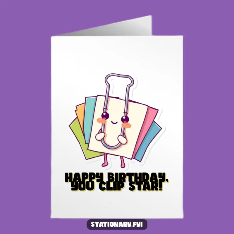 Free Printable Paperclip Birthday Card: Happy Humor Downloadable Greeting