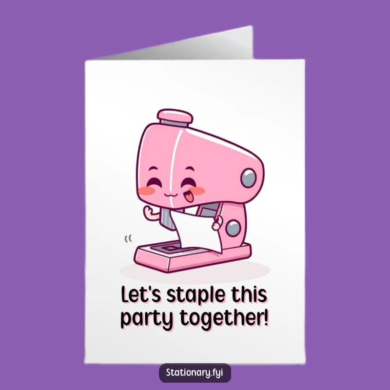 Free Printable Birthday Card: Giddy Stapler Zapping Fun, Instant Download Gift
