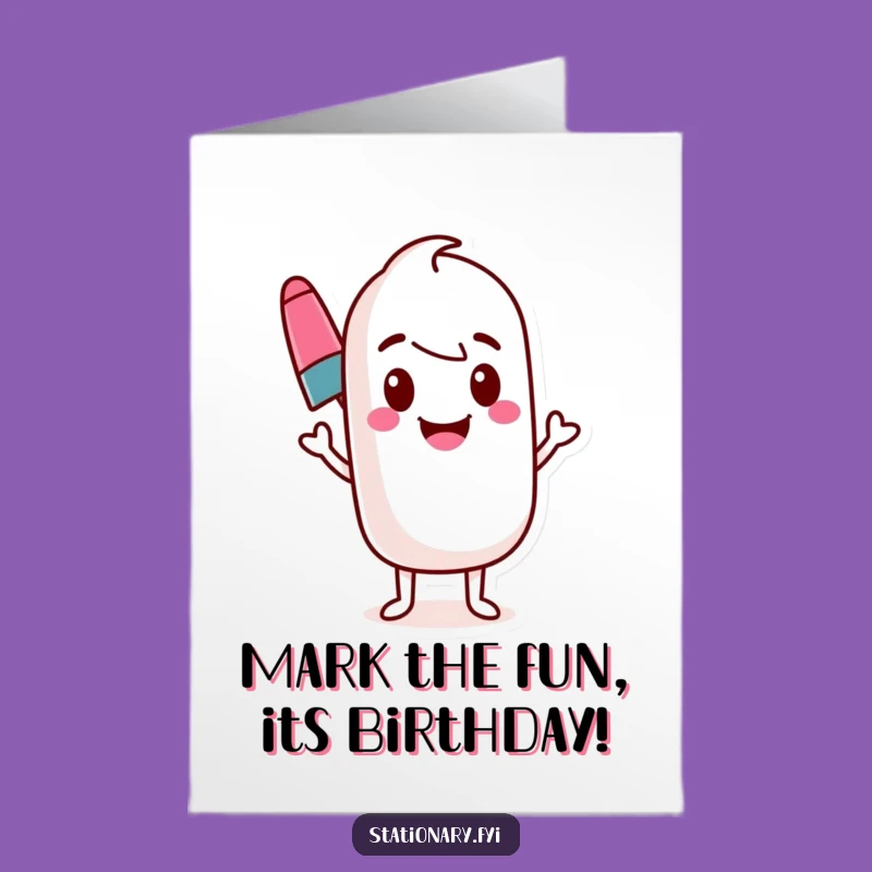 Free Printable Marker Birthday Card: Wavy Line Humor, Funny Downloadable Gift