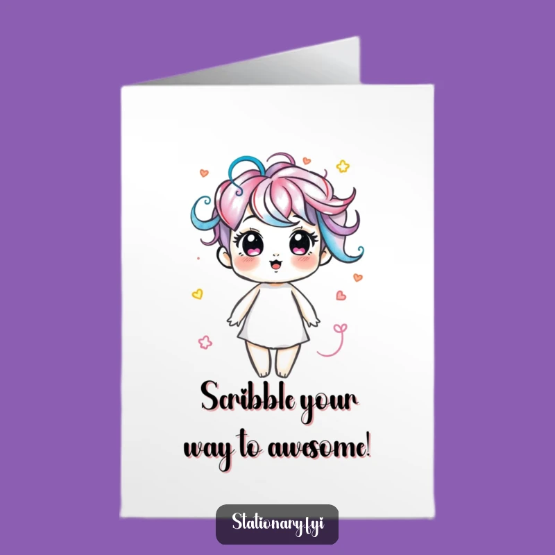 Marker Birthday Card: Free Printable Funny Swirls Downloadable Gift