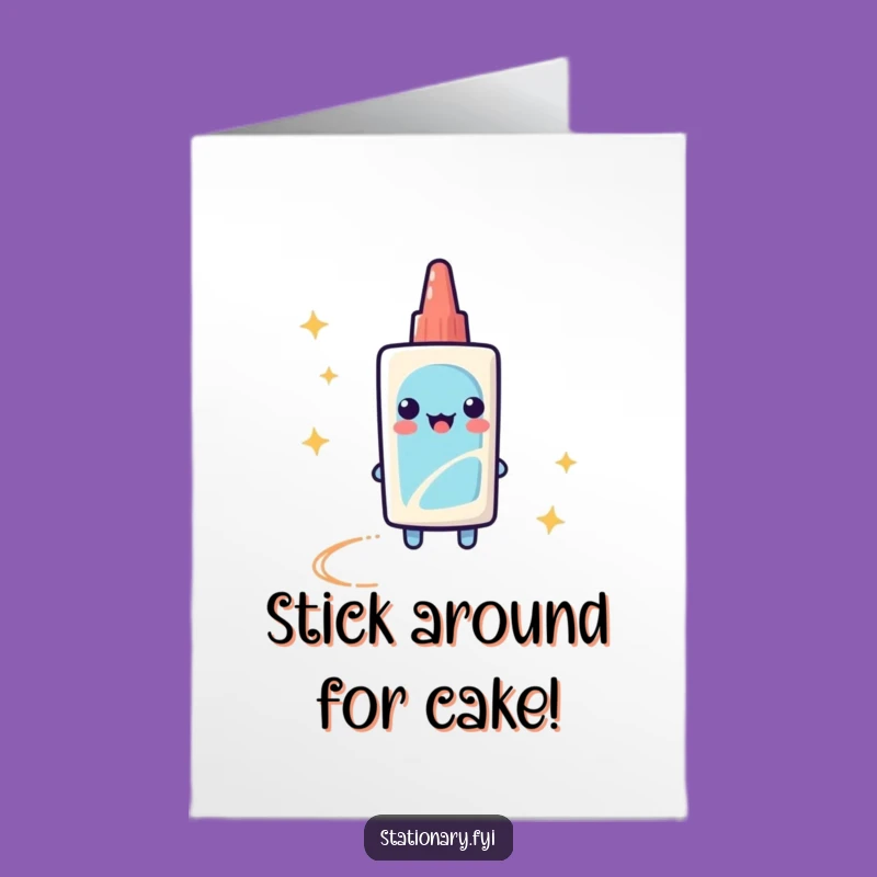 Free Printable Funny Birthday Card: Sparkly Glue Stick - Fun Downloadable Gift