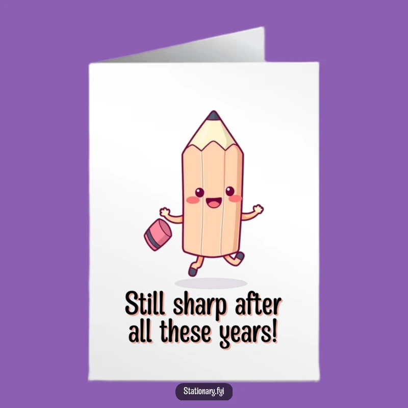 Free Printable Kawaii Pencil Birthday Card - Funny Skip-tastic Downloadable Gift