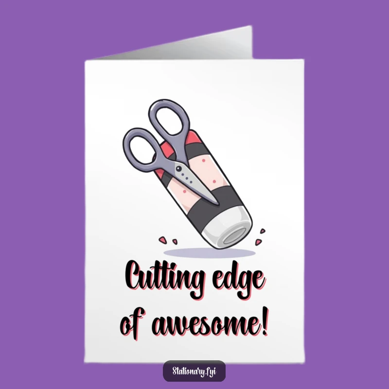 Free Printable Congrats Card: Scissors vs Eraser Battle - Funny Downloadable