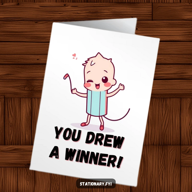 Funny Free Printable Congratulations Card: A kawaii pencil character performs a humorous, silly dance, celebrating your success with flair.