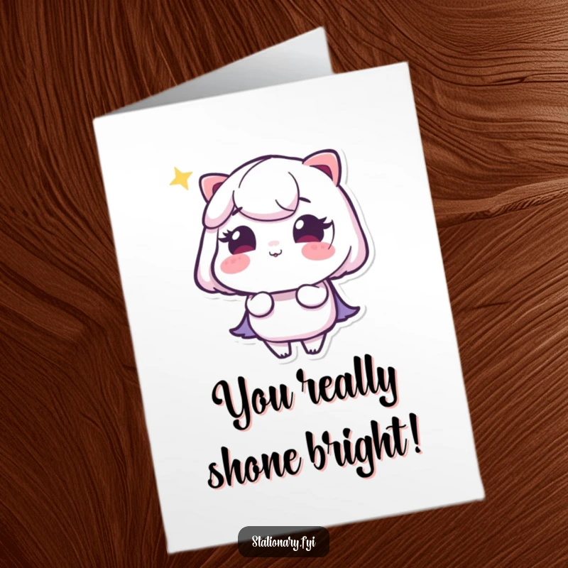 Funny Free Printable Congratulations Card: A winking highlighter creates a dazzling, glowing line, celebrating a shining success.