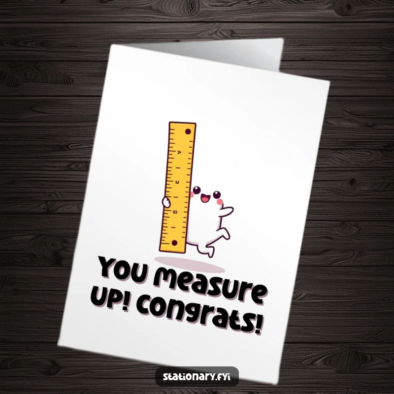 Free Printable Congratulations Card: A determined kawaii ruler character does a perfect cartwheel, celebrating your impressive accomplishments.