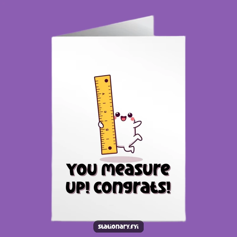 Free Printable Congrats Card: Kawaii Ruler Cartwheel, Ambitious Downloadable