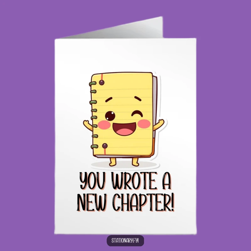 Free Printable Congrats Card: Wobbly Notebook Big Smile Funny Downloadable Gift