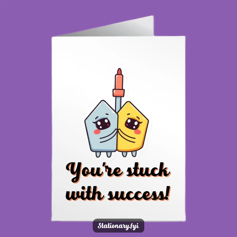 Free Printable Glue Stick Congrats Card: Curious Humor Downloadable Greeting