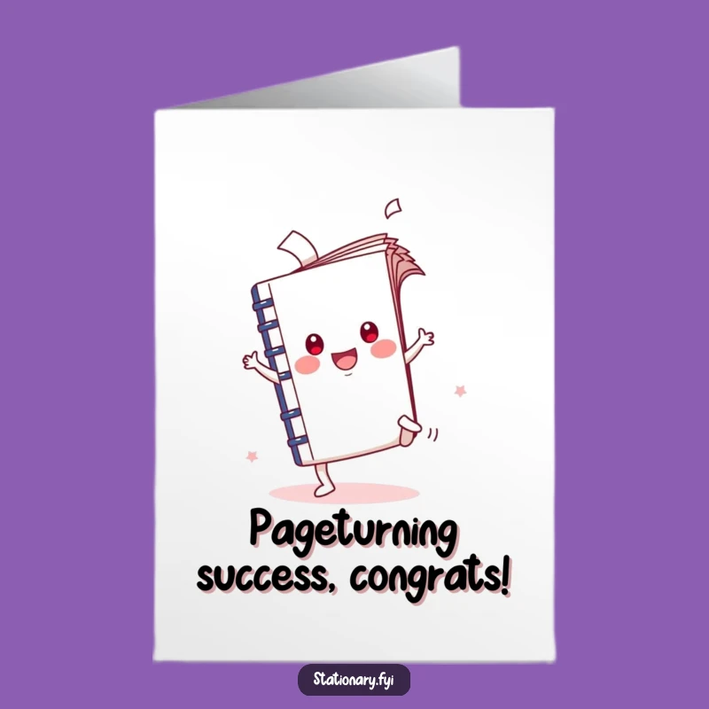 Free Printable Kawaii Notebook Congrats Card - Funny Cartwheel Downloadable Greeting