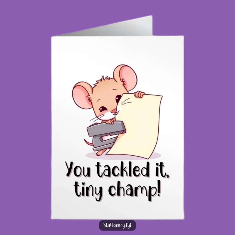 Free Printable Mouse Congratulations Card: Big Wins, Small Tools Downloadable Gift