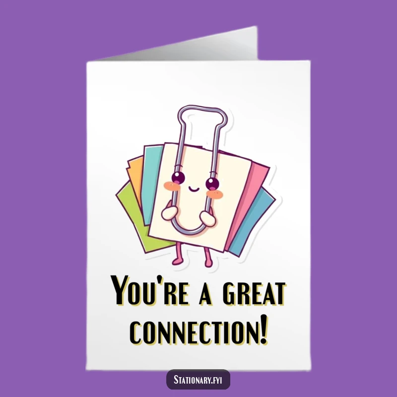 Free Printable Paperclip Congrats Card: Happy Humor Downloadable Greeting
