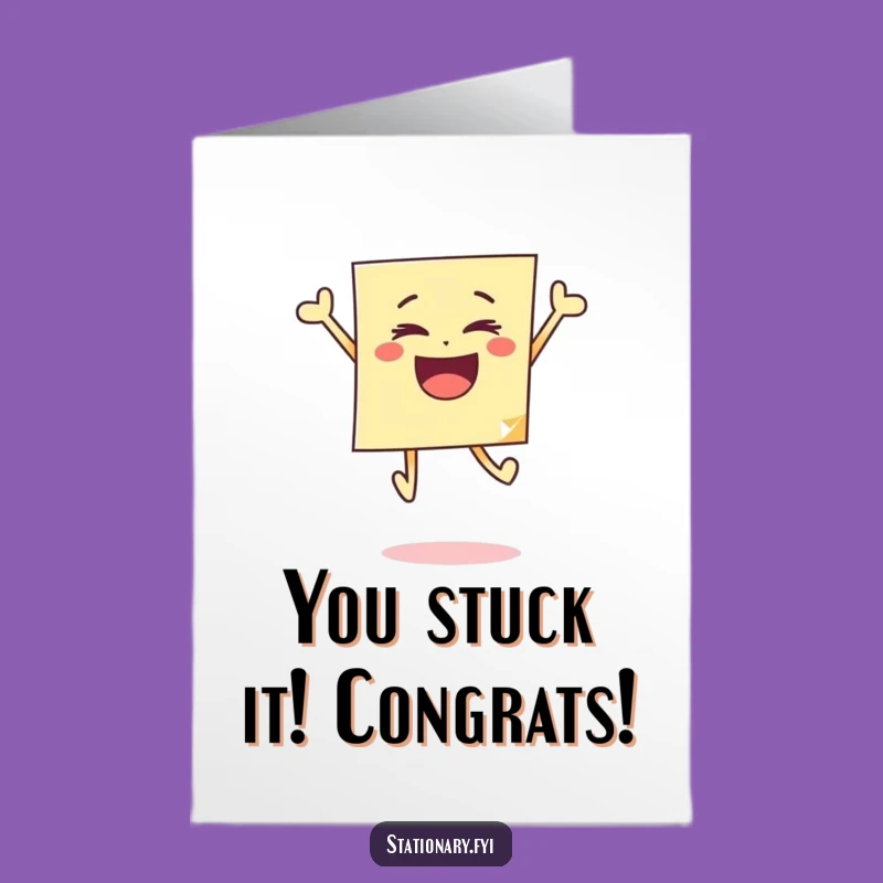 Free Printable Sticky Note Congrats Card: Celebrate Success with Funny Downloadable Joy