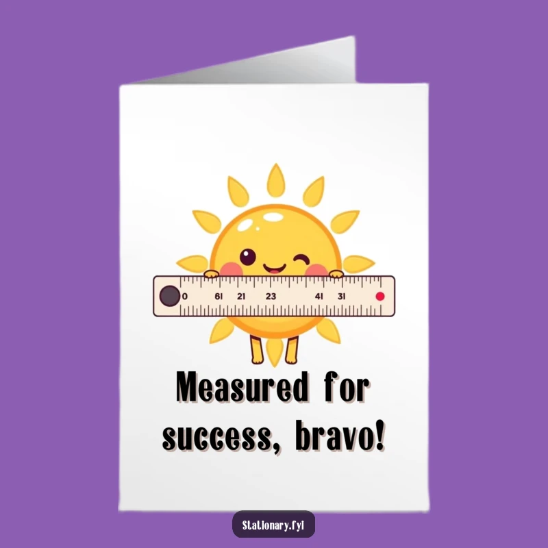 Free Printable Kawaii Ruler Congrats Card - Funny Sunny Downloadable Greeting