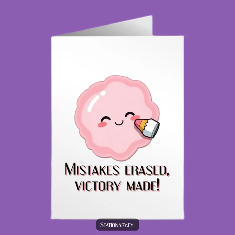 Free Printable Congrats Card: Eraser's Smudge - Funny Downloadable Gift