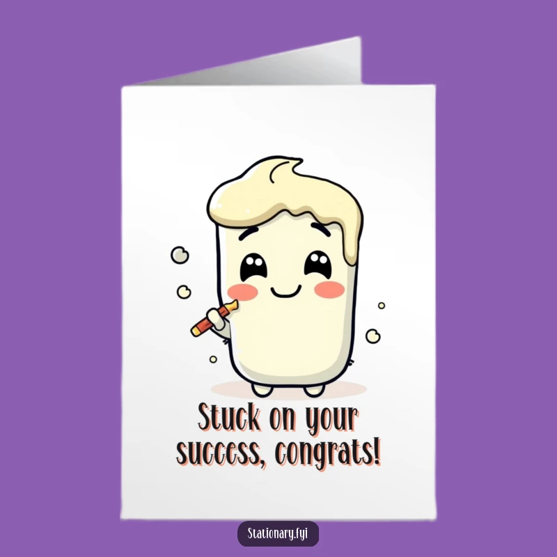 Free Printable Kawaii Glue Stick Congrats Card - Funny Smear Downloadable Greeting