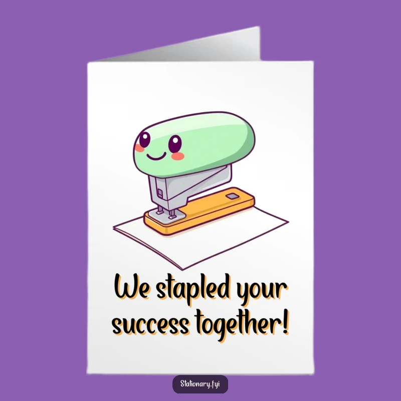 Free Printable Congrats Card: Zippy Stapler's Speed - Funny Downloadable Gift