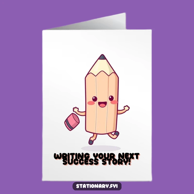 Free Printable Kawaii Pencil Congrats Card - Funny Achievement Downloadable Greeting
