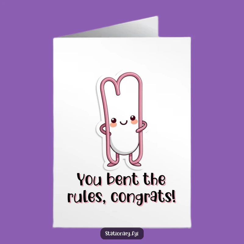 Free Printable Congratulations Card: Funny Kawaii Paperclip Bends with Joy