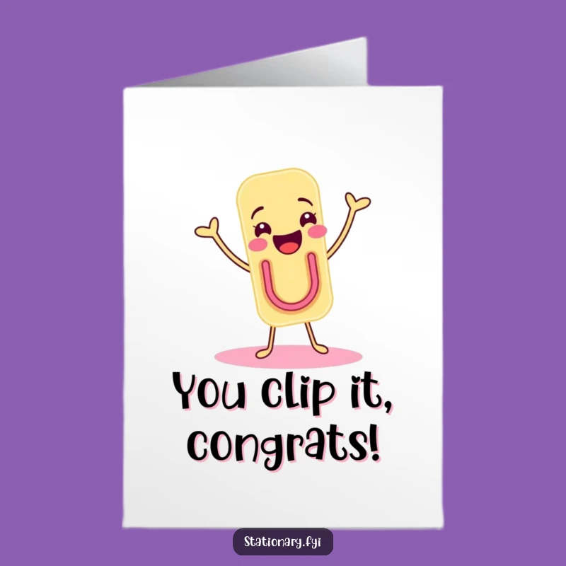 Free Printable Paper Clip Congrats Card - Funny DIY Downloadable for Accomplishments