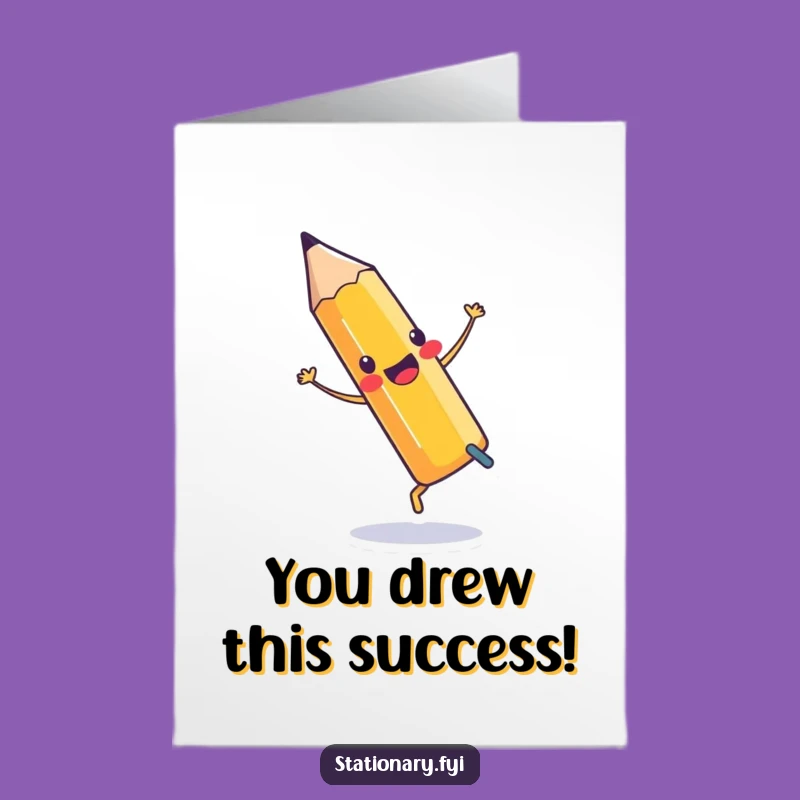 Free Printable Congratulations Card: Pencil's Cartwheel - Fun Downloadable Message
