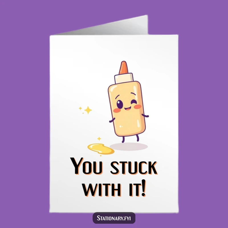 Free Printable Glue Stick Congrats Card: Sparkling Trail Humor, Funny Downloadable Gift