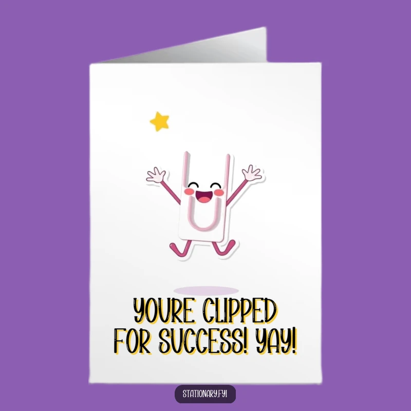 Free Printable Paperclip Congratulations Card: Funny Leap of Success Downloadable Gift