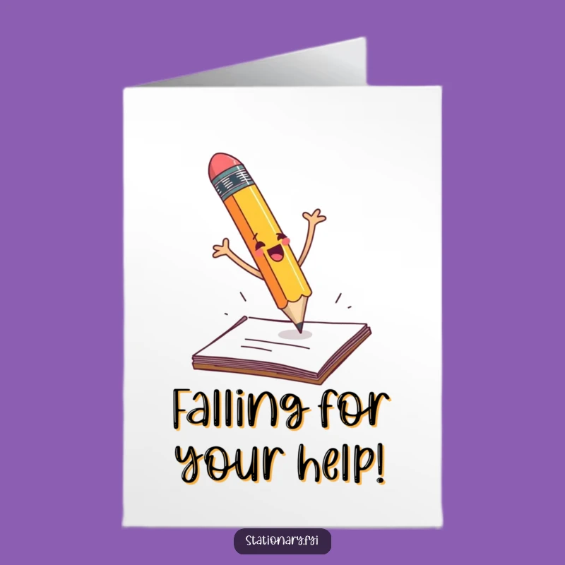 Free Printable Thank You Card: Falling Pencil Shenanigans - Funny Downloadable