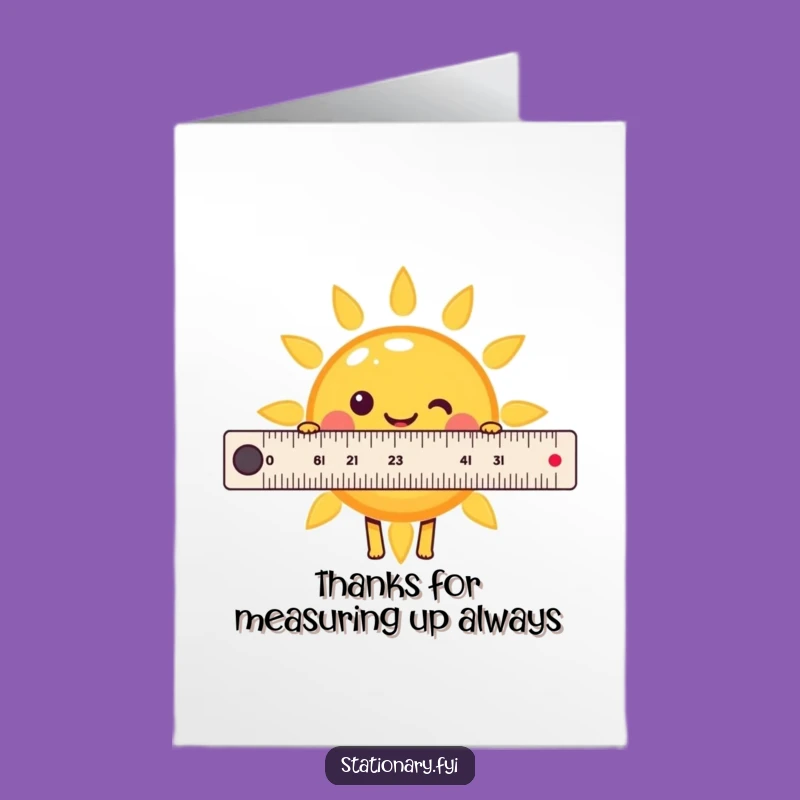 Free Printable Kawaii Ruler Thank You Card - Funny Sunny Downloadable Gift