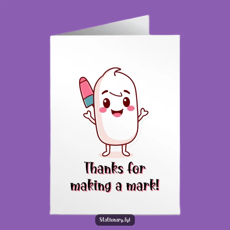 Free Printable Marker Thank You Card: Wavy Line Humor, Funny Downloadable Gift