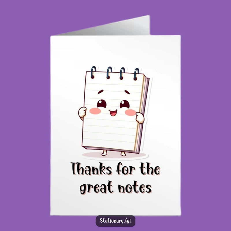 Free Printable Notepad Thank You Card: Funny Downloadable Gift for Expressing Gratitude