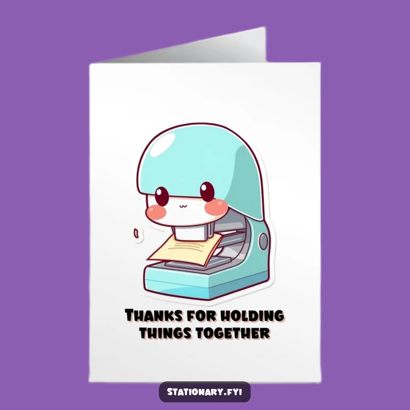 Free Printable Thank You Card: Chomping Stapler for a Playful, Funny Appreciation