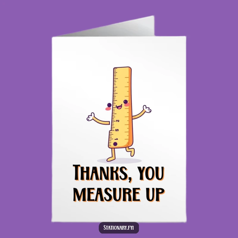 Free Printable Thank You Card: Dancing Ruler Expressing Gratitude Perfectly