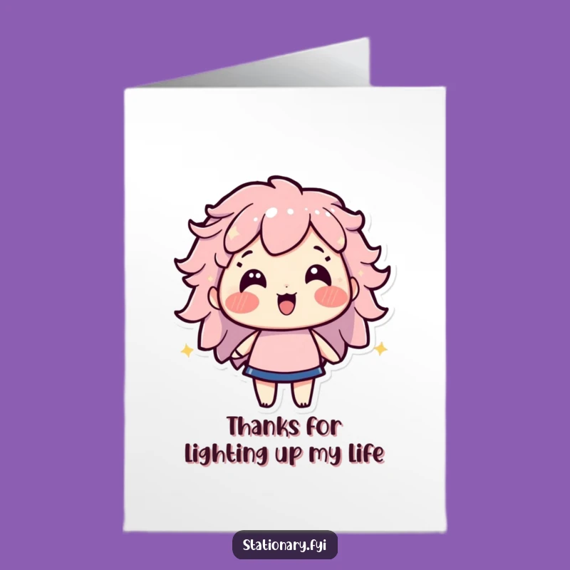 Free Printable Thank You Card: Funny Highlighter Character Expressing Gratitude Gift